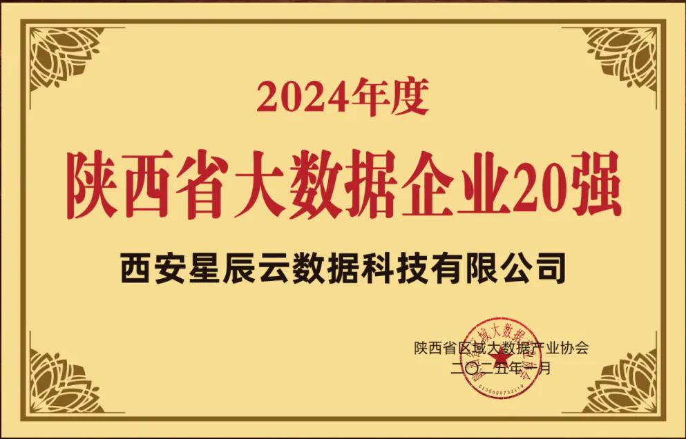 2024年度陕西省大数据企业20强名单公布 “星辰云”上榜