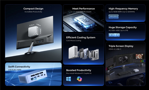 铭凡推出新款迷你主机：顶配N150芯片 支持三屏显示